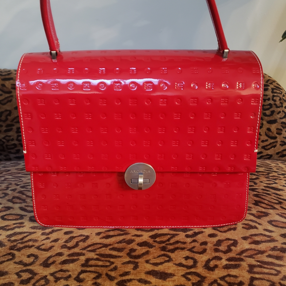 Arcadia Glossy Red Shoulder Bag